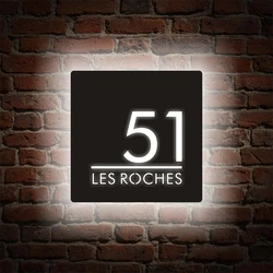 Custom Address Plaque Acrylic LED House Number 3D Number Illuminated Number Sign Number Box Customized Address Sign Business
