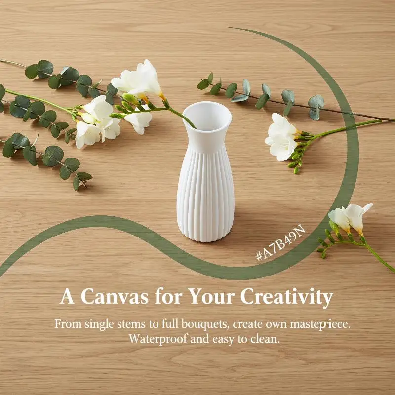 White Plastic Diamond Vases Modern Geometric Cut-Face Small: 1PC Floral Home Decor Desktop Centerpieces Wedding
