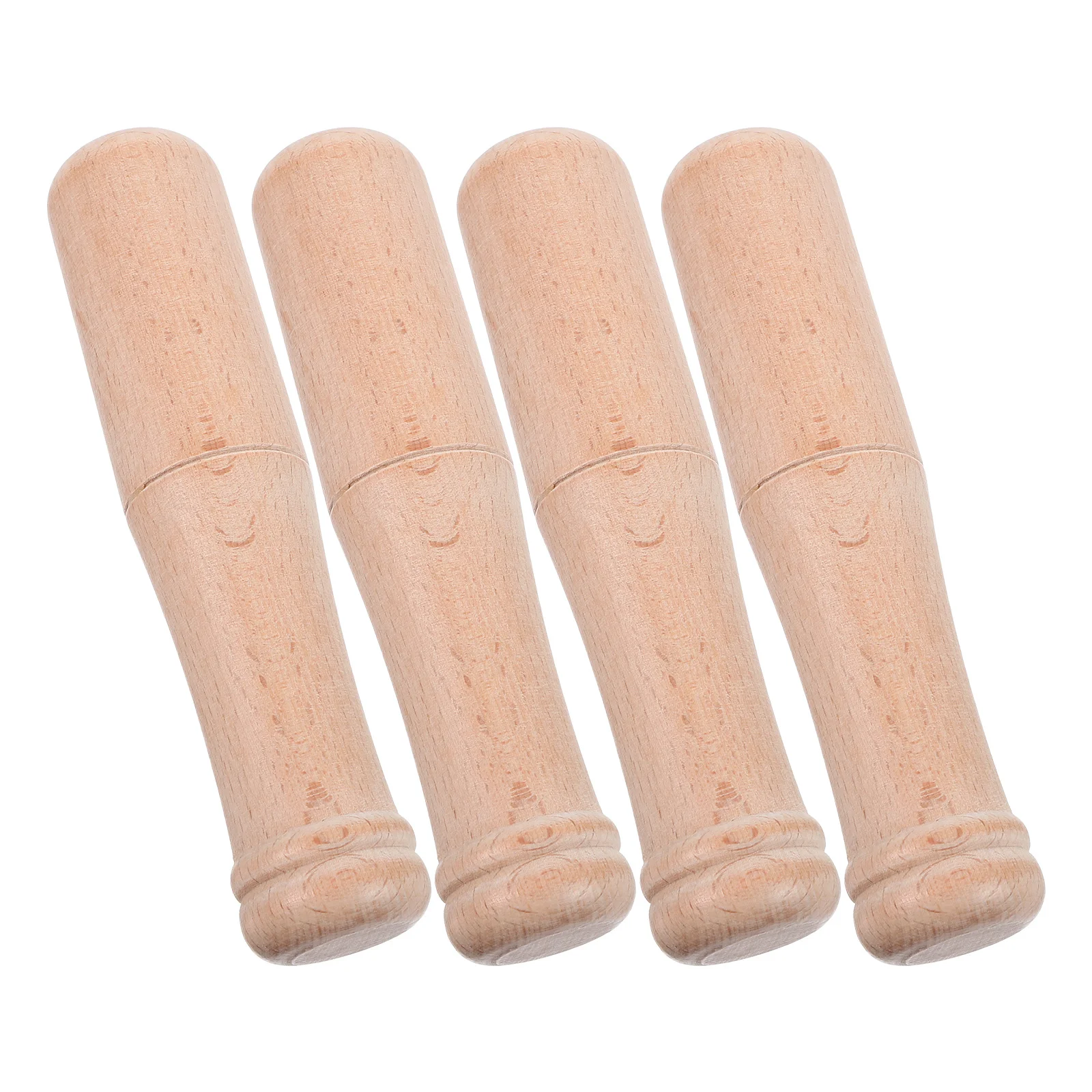 

4pcs Wooden Grinding Rod Kitchen Garlic Pestle Smooth Polished Wood Crusher Multi-Use Masher Tool Spices Ginger Kitchen