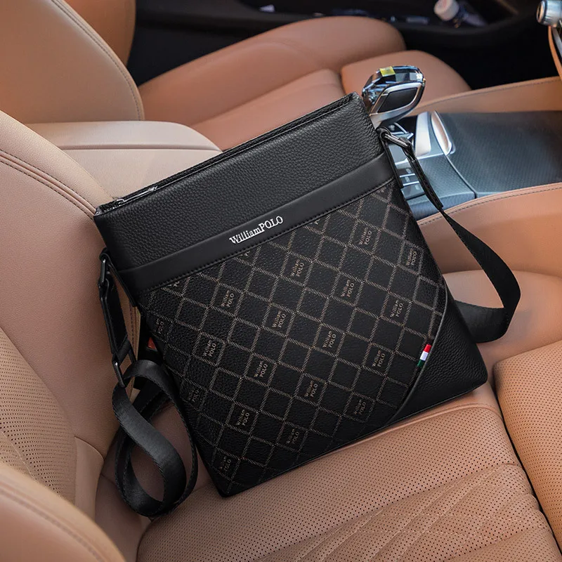 

Мужская сумка через плечо Paul King из натуральной кожи, вертикальная сумка на одно плечо из воловьей кожи высшего качества, новая модель