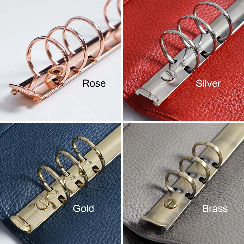 

with Screw Diary Metal Notebook Spiral Rings Binder Clip File Folder Refillable Binding Hoops Loose-leaf Ring