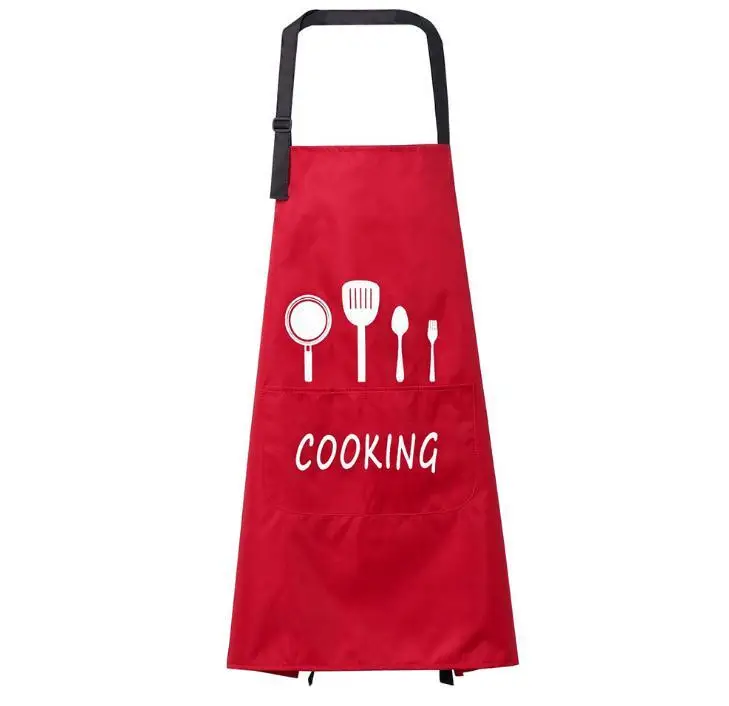 Waterproof Polyester Apron Woman Adult Bibs Home Cooking Baking Coffee Shop Cleaning Aprons Kitchen Accessory Wholesale