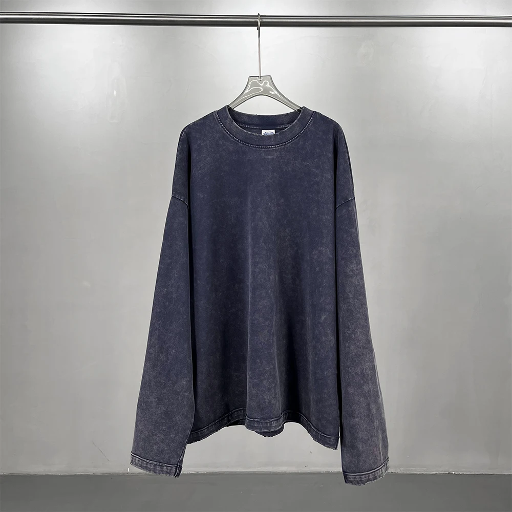 Patchwork Long Sleeve Men's T-shirt High Quality Oversized Retro Women T Shirts Couples Dress High Street New In Tops & Tees