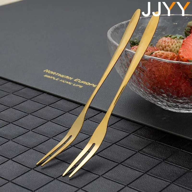 Picture 4: Stainless Steel Forks Appetizer Forks Portable Cake Cocktail Salad Fruit Forks for Party Travel Kitchen Dining Tableware