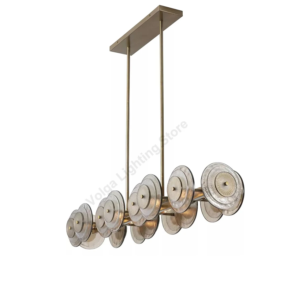 Home Upgrade Postmodern Clear Glass Pendant Light Top Quality Designer Dining Room Round Glass Chandelier Gold Lampen Lamparas