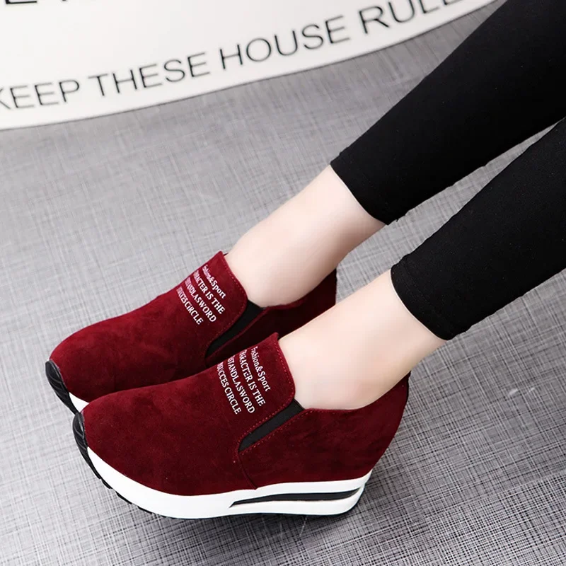 Platform Shoes for Women Casual Hidden Slope Heel Sneakers Women\'s Vulcanized Shoes Breathable Wedge Increase Shoes Women Tenis