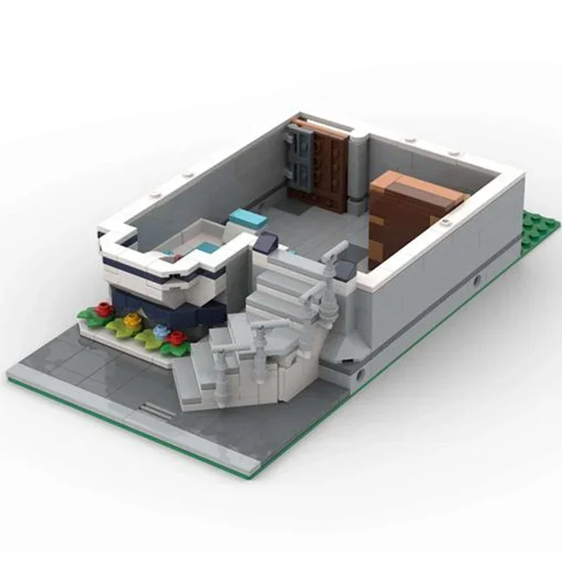 Bloques de construcción Moc Modular Street View, casa de ciudad de tres pisos, bloques técnicos, montaje DIY, juguetes de construcción para regalos de vacaciones