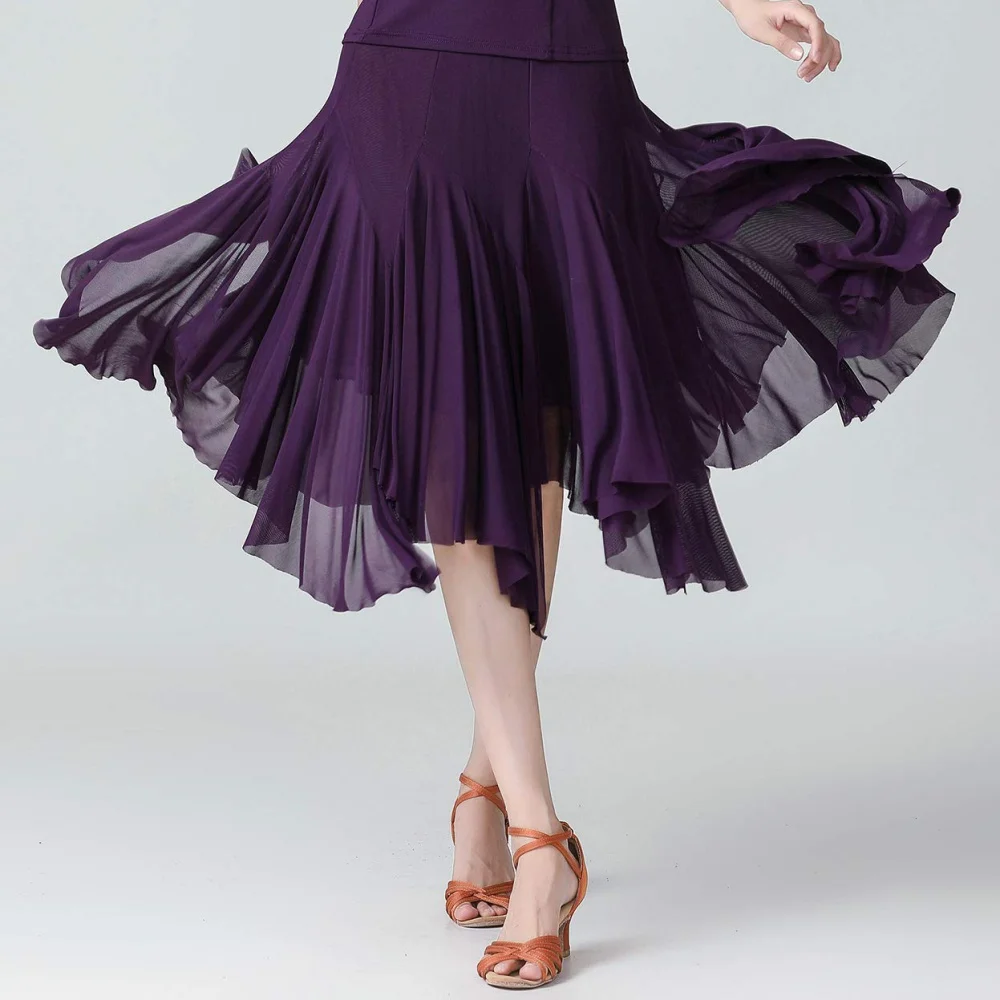 

Women Summer Solid Color Latin Dress Elegant Ballroom Dance Latin Dance Skirts Tango Skirt For Women Dresses