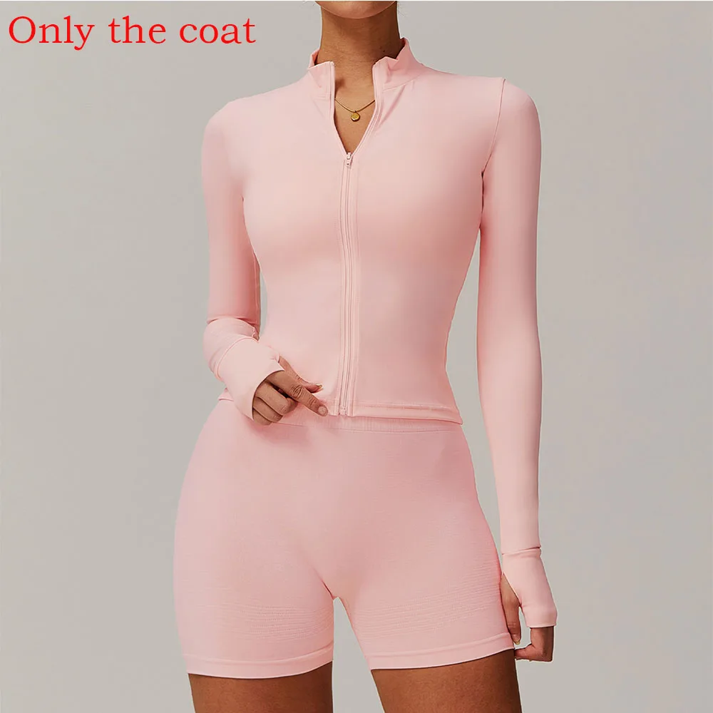 Women Zip Fitness Yoga Shirt Winter Warm Gym Top Woman Yoga Long Sleeve Sports Jacket Activewear Running Coats Workout Clothes