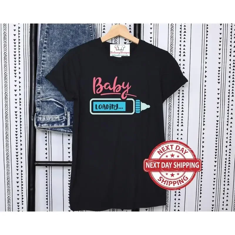 Pregnancy AnnouncemenT T Shirt Baby Boy Loading Maternity Shower Pregnant GifT