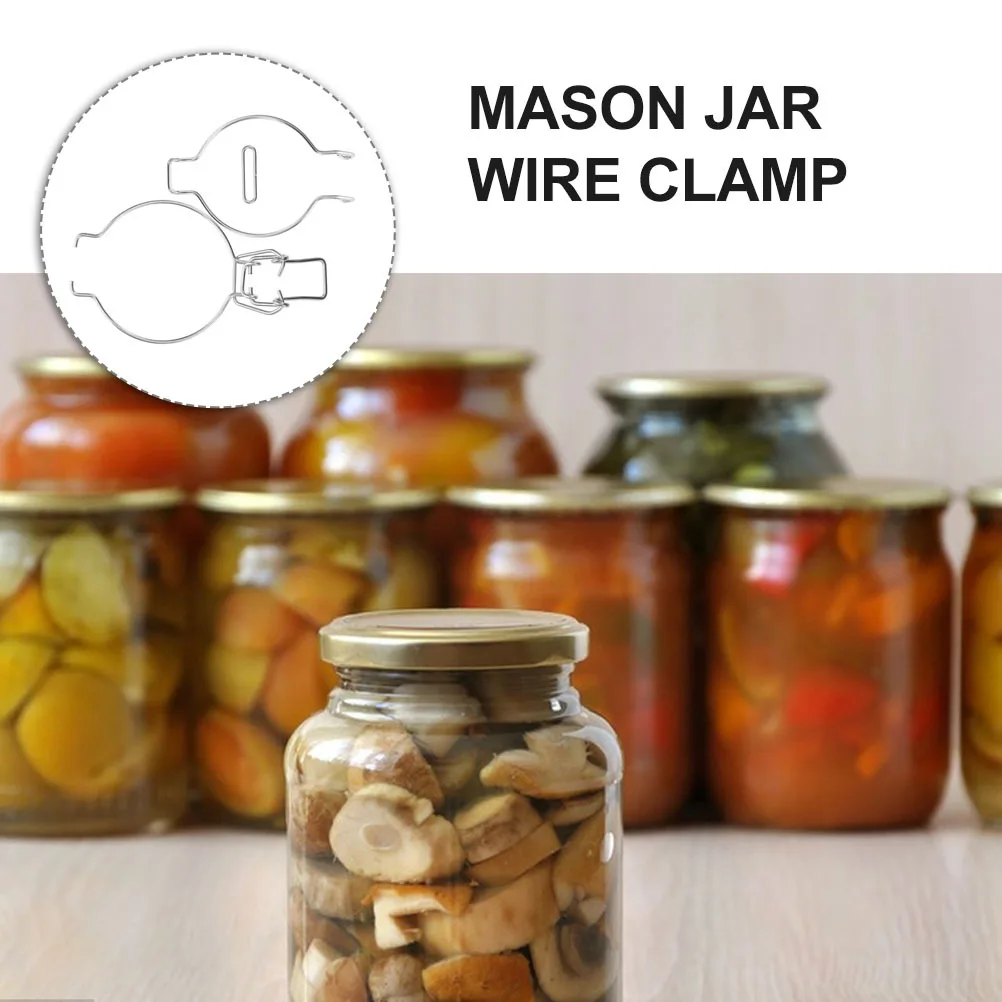 

12pcs Stainless Steel Sealing Buckle For Glass Jar Wide Mouth Can Locking Clip Food Storage Freshness Spring Design Leakproof