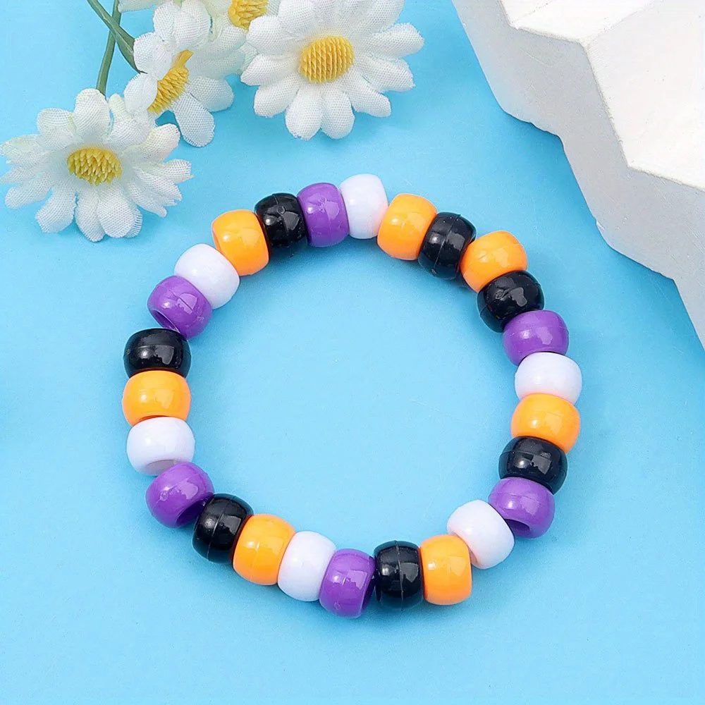 97/497/997 قطعة على شكل الهالوين برتقالي أرجواني أسود أبيض بيضاوي الشكل المهر ، قلادة سوار ذاتي الصنع ، هدية عيد الشكر للهالوين