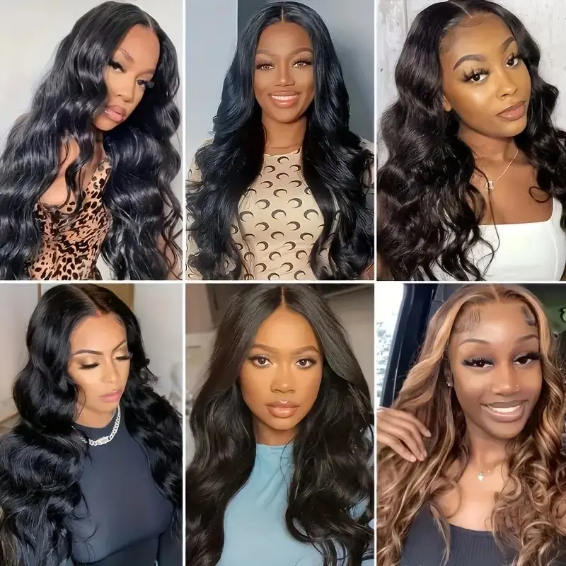 13x6 Lace Frontal 150% Natural Black 5x5 Glueless Body Wave Pre-Plucked Front Water Wave 40 Inches For Women Human Hair Wig