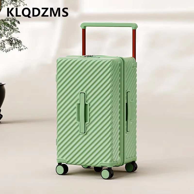 

KLQDZMS New 20"22”24"26"28"30Inch Luggage Multifunctional PC Large Capacity Trolley Case Women's Boarding Box Travel Suitcase