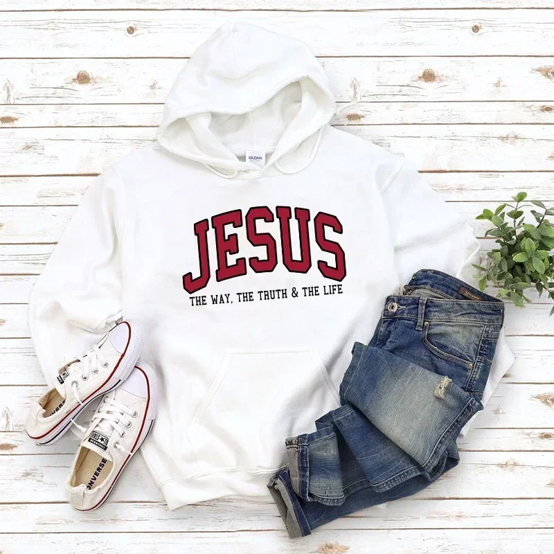 

Men's JESUS Letters Print Designer Hoodie Luxury Hooded Sweatshirt Autumn Winter Warm Clothing for Male FAITH Streetwear