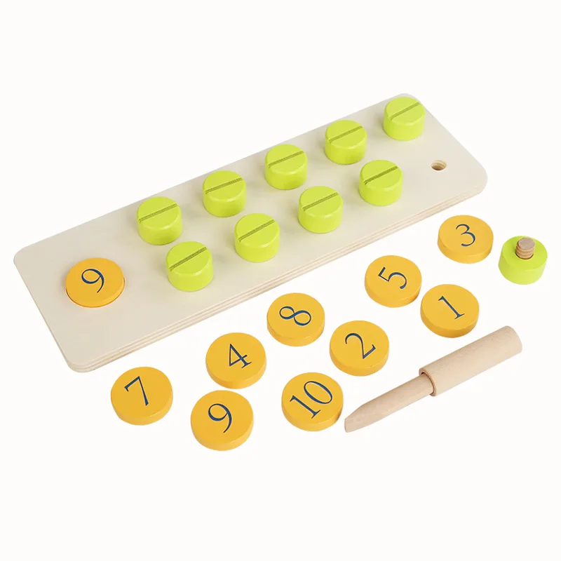 어린이용 나무 나사 너트 조합 분해 카운팅 보드 빌딩 블록, 몬테소리 수학 게임, 교육용 완구