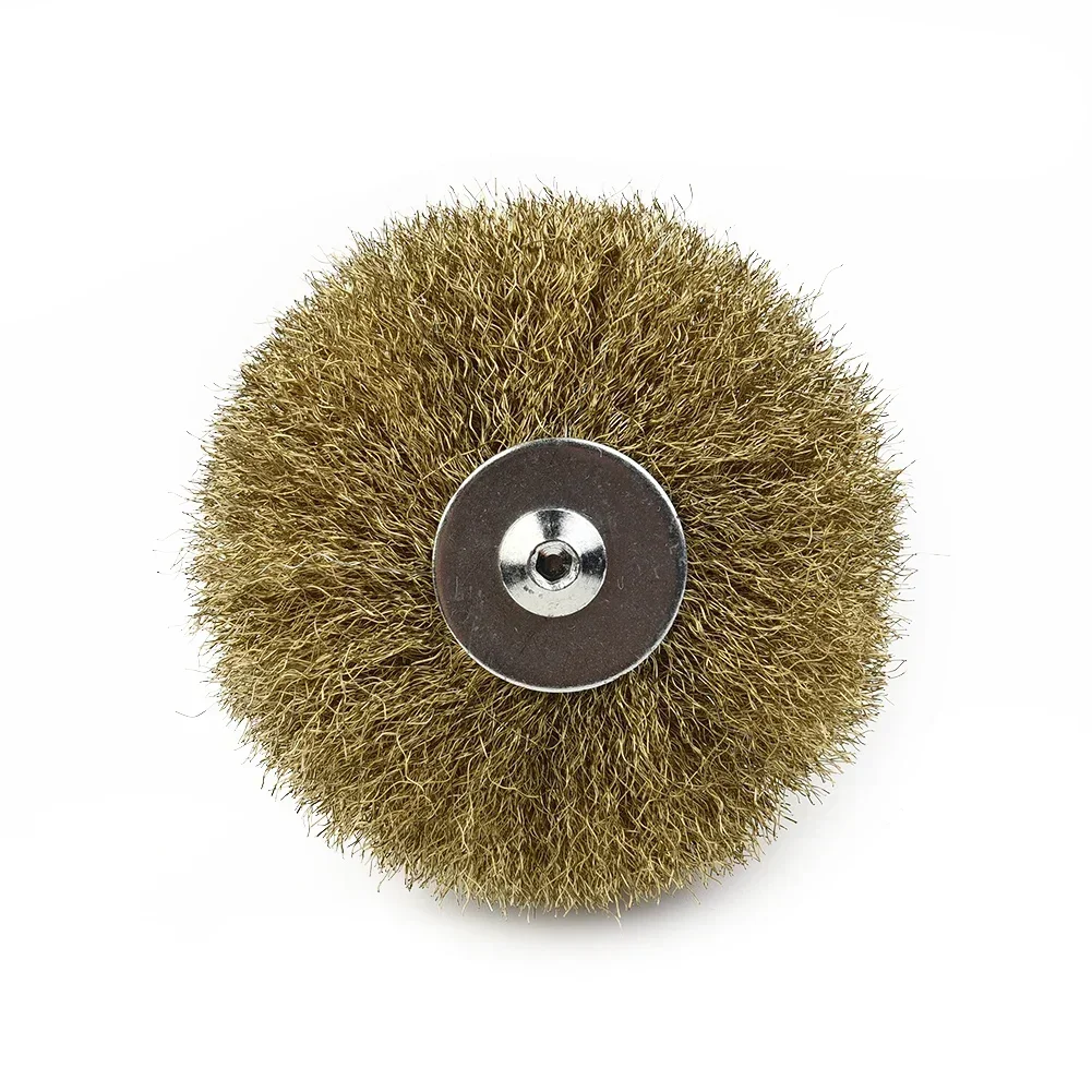 1pc 6mm haste de bronze cobre fio roda escovas ferramenta elétrica para escultura em madeira ferrugem dremel acessórios ferramentas rotativas polimento escova