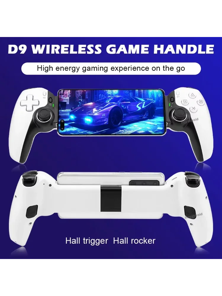 Contrôleur de jeu d'étirement pour téléphone portable D9, Compatible Bluetooth 5.2, contrôleur de jeu télescopique pour Switch/PS3/PS4/PC/Android/iOS