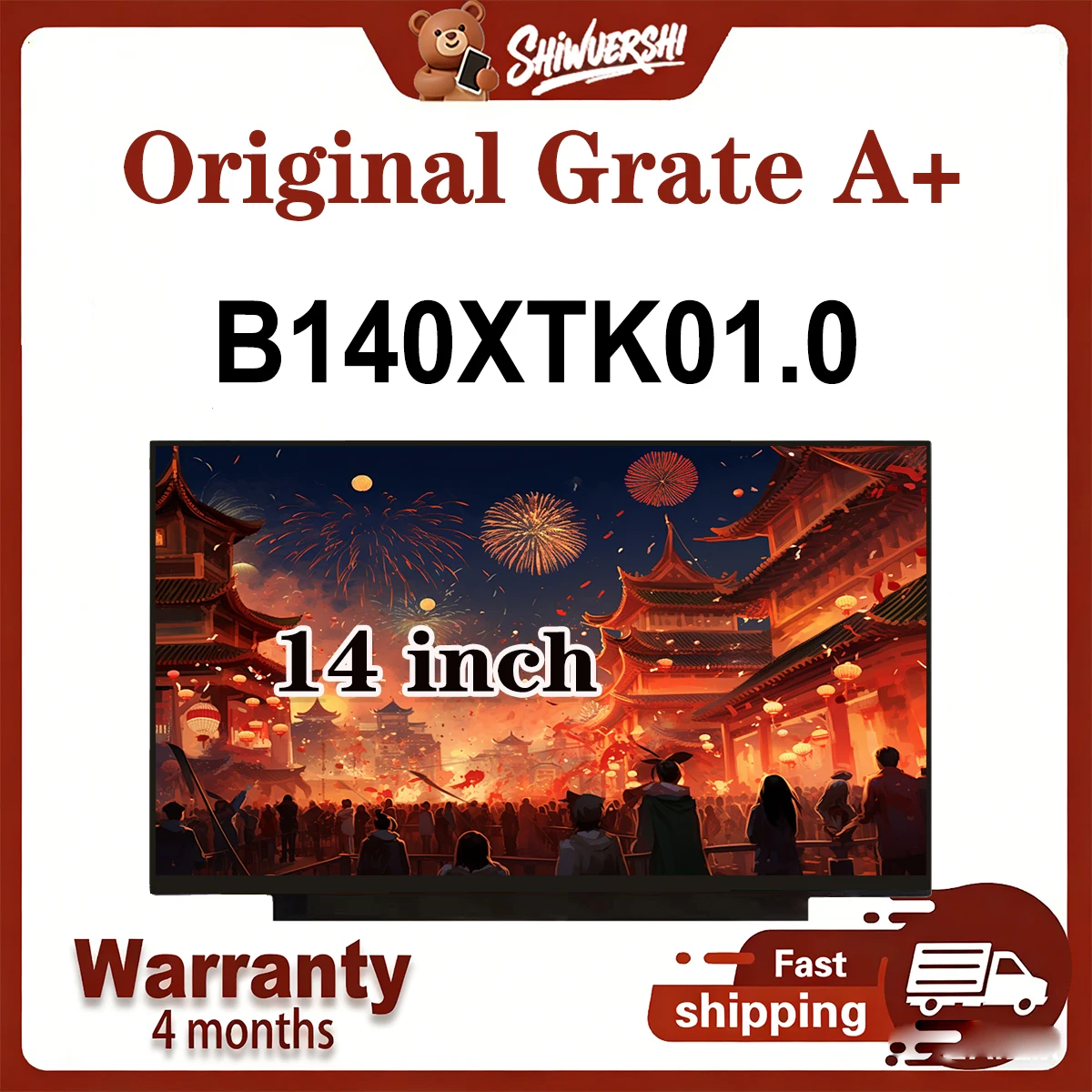 

Оригинальный новый тонкий ЖК-экран для ноутбука A+ 14 дюймов B140XTK01.0, 60 Гц, 1366x768P