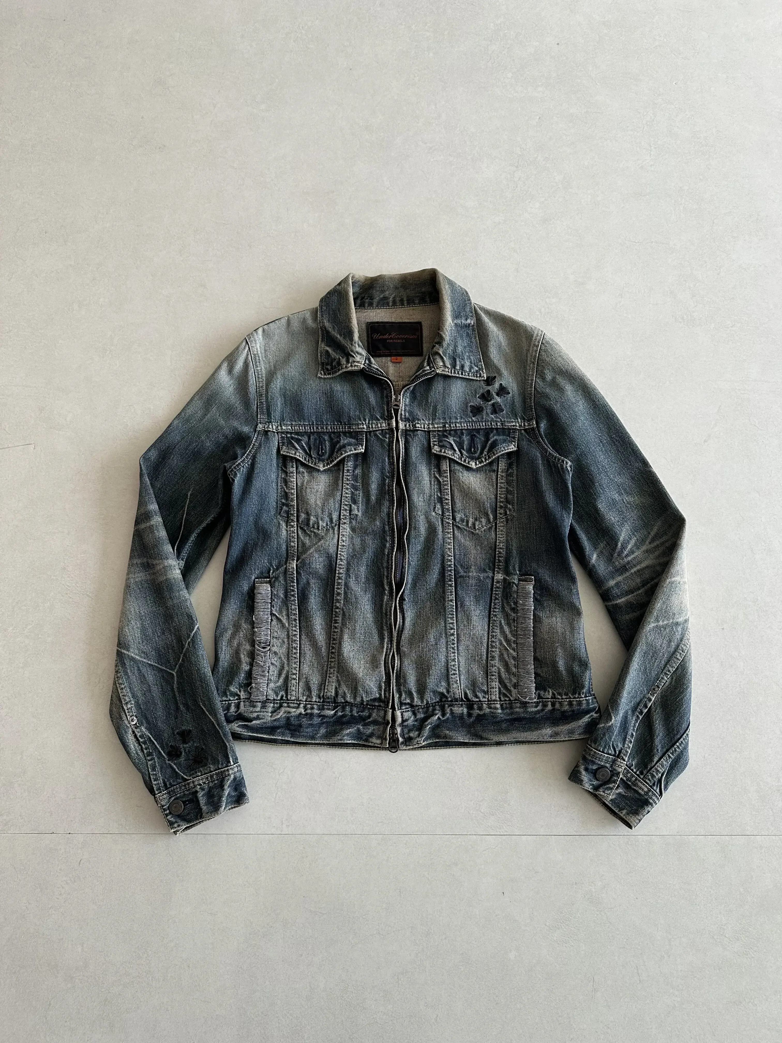 Under 06aw Guru Guru BBV Bug Embroidered Denim Zip Jacket