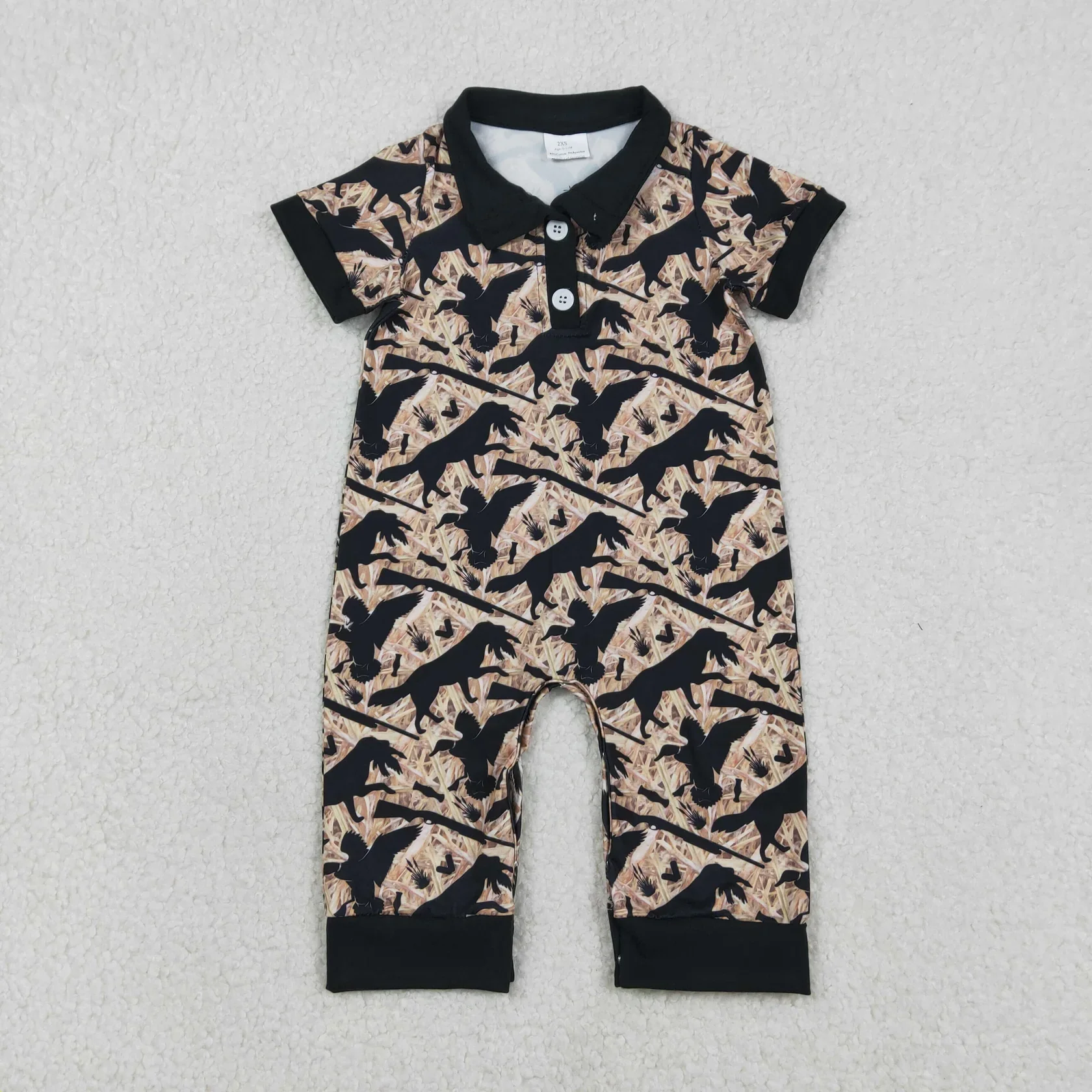 

Wholesale Kids Toddler Short Sleeves Ducks Dogs Romper Children Buttons Clothes Newborn Infant Coverall Baby Boy Summer Bodysuit