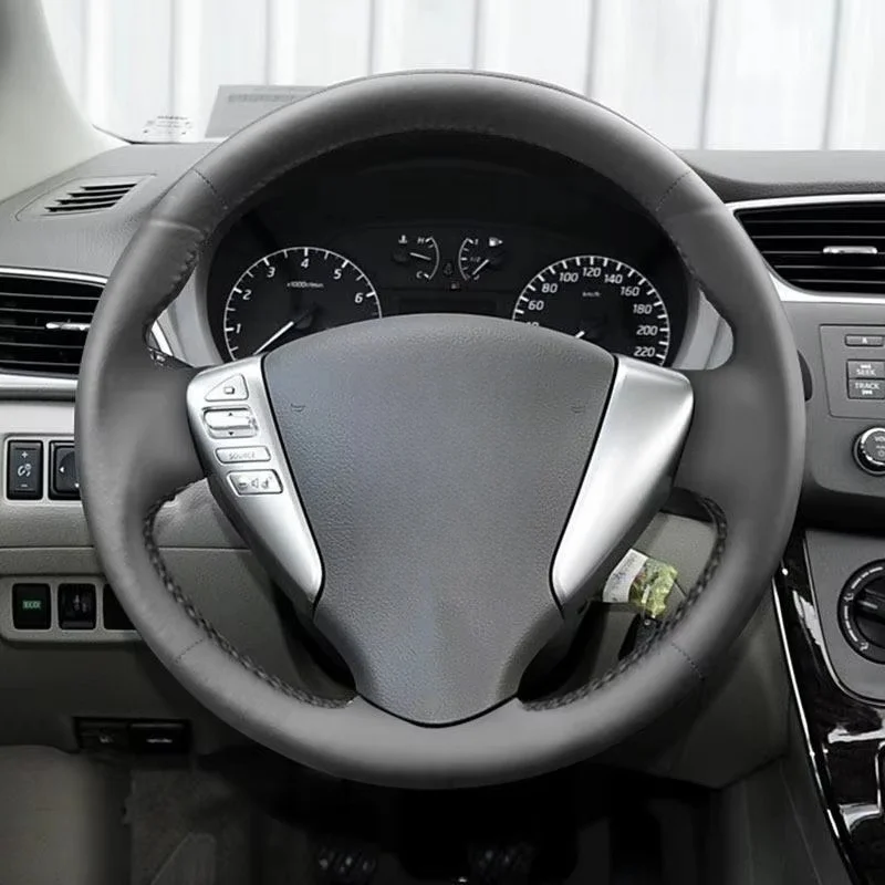 Кожаный чехол на руль автомобиля из микрофибры для Nissan Versa Note Livina 2013-2015, чехол на ручку Tiida, аксессуары для интерьера автомобиля