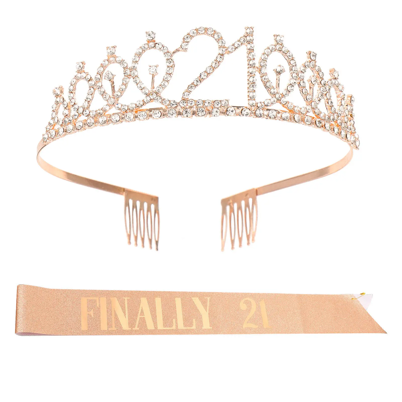 

1Set Sparkling Crown Sash Shoulder Band Birthday Celebration Accessory for Women Festival Party Costume Decoration