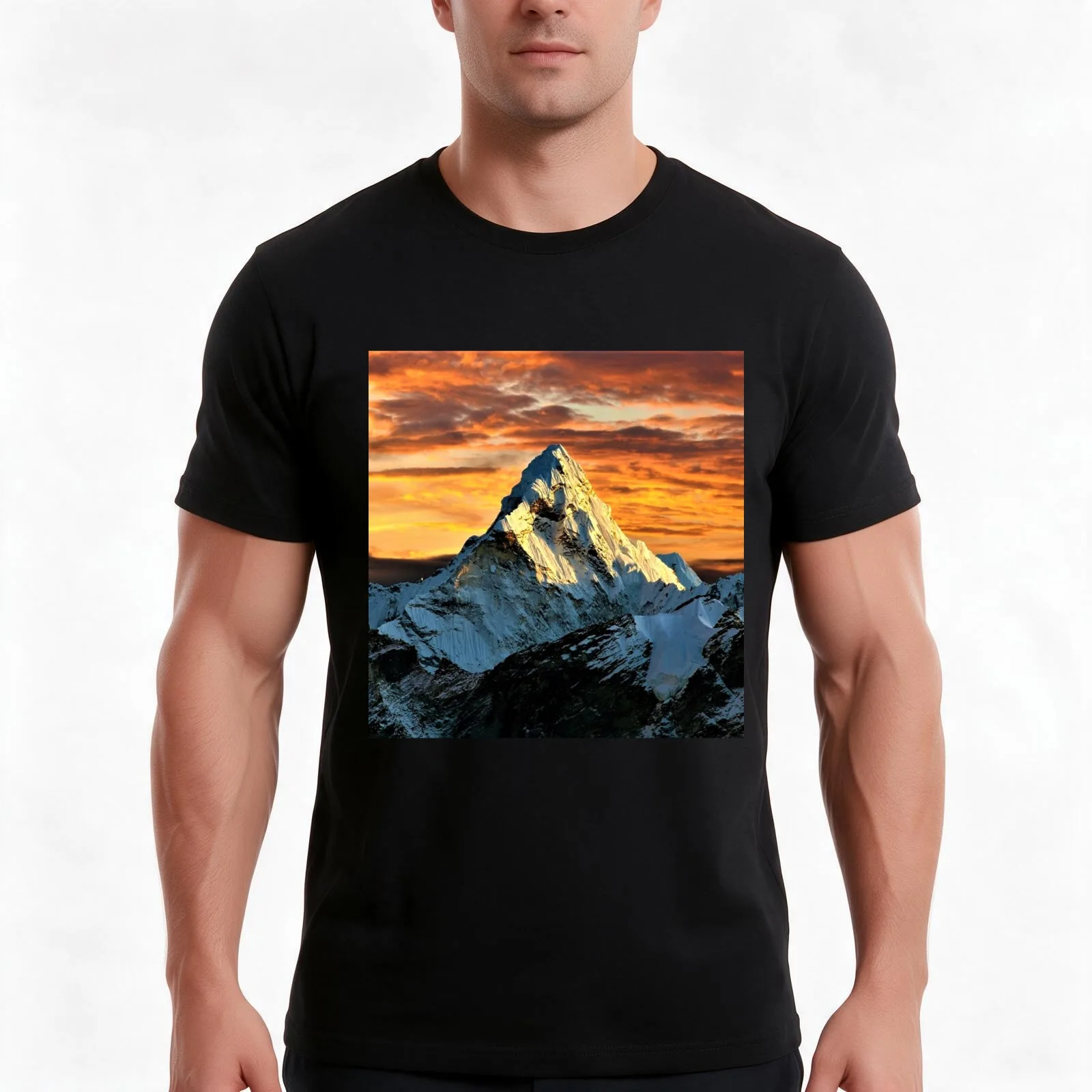 Mount Ama Dablam at sunset on the way to Mount Everest Matterhorn of the Himalayas color photograph / photography T-Shirt