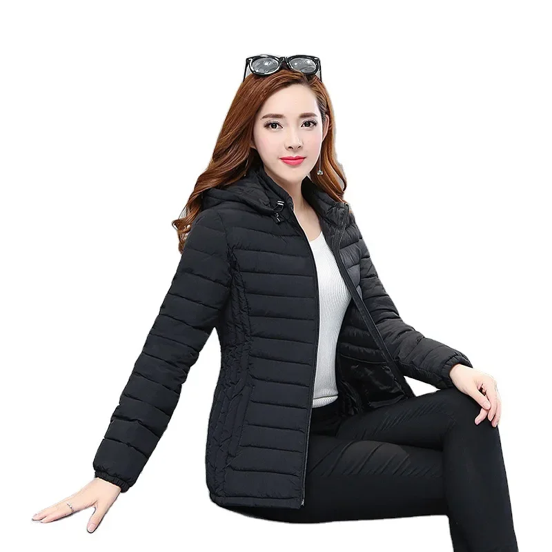 Jaquetas de inverno para mulheres algodão acolchoado casaco ultraleve parkas senhora inverno engrossado fino jaqueta quente feminino com capuz parka