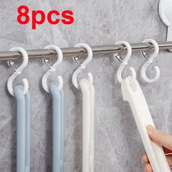 8PCS Shaped Hook Kitchen Hook Bag Coat Hat Hanger Hooks For Kitchen Railing Hooks Holder Bathroom S Hooks for Hanging Hooks Rod