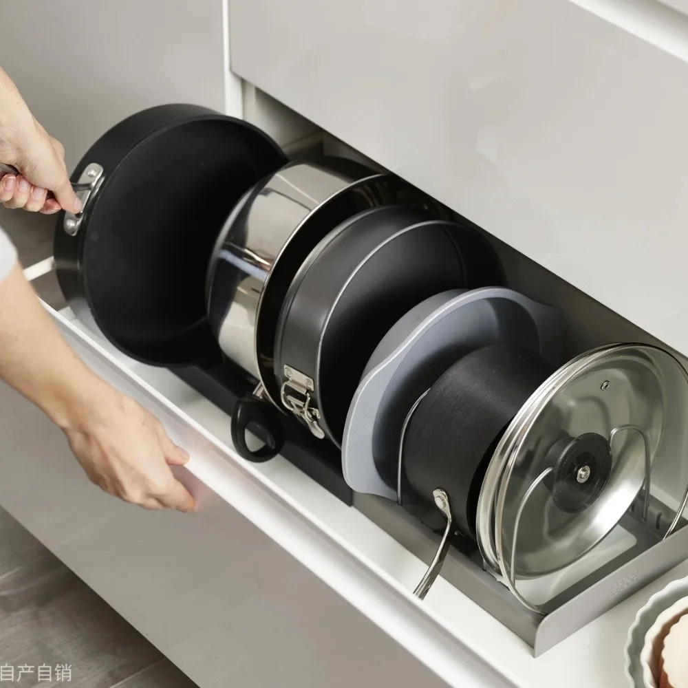 رف تخزين أدوات المطبخ، سطح الطاولة، رف غطاء وعاء تلسكوبي، رف تخزين أدوات المطبخ، طبق تصريف، درج تلسكوبي