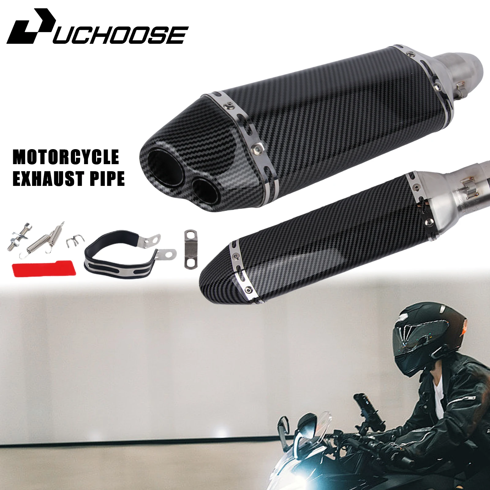 51mm Universal Accessories Motorcycle Exhaust Pipe Modified Muffler Pipe MOTO Off-road Vehicle Loud Domineering Innovative