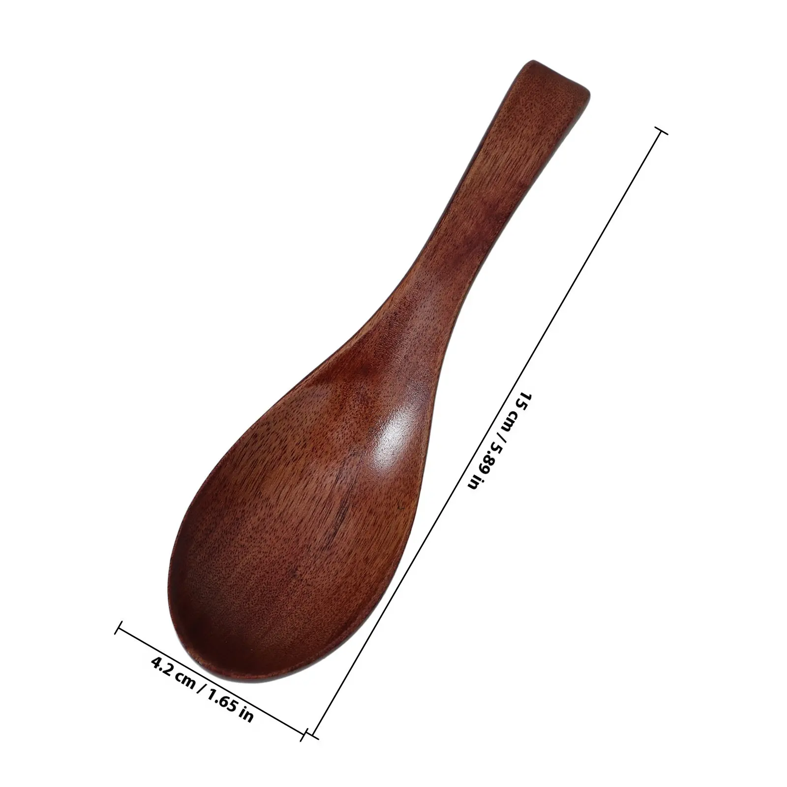 5Pcs Wooden Rice Spoon Japanese Design Long Handle Soup Spoon for Ramen Cooking Serving Mixer Kitchen Utensil Small Teaspoons