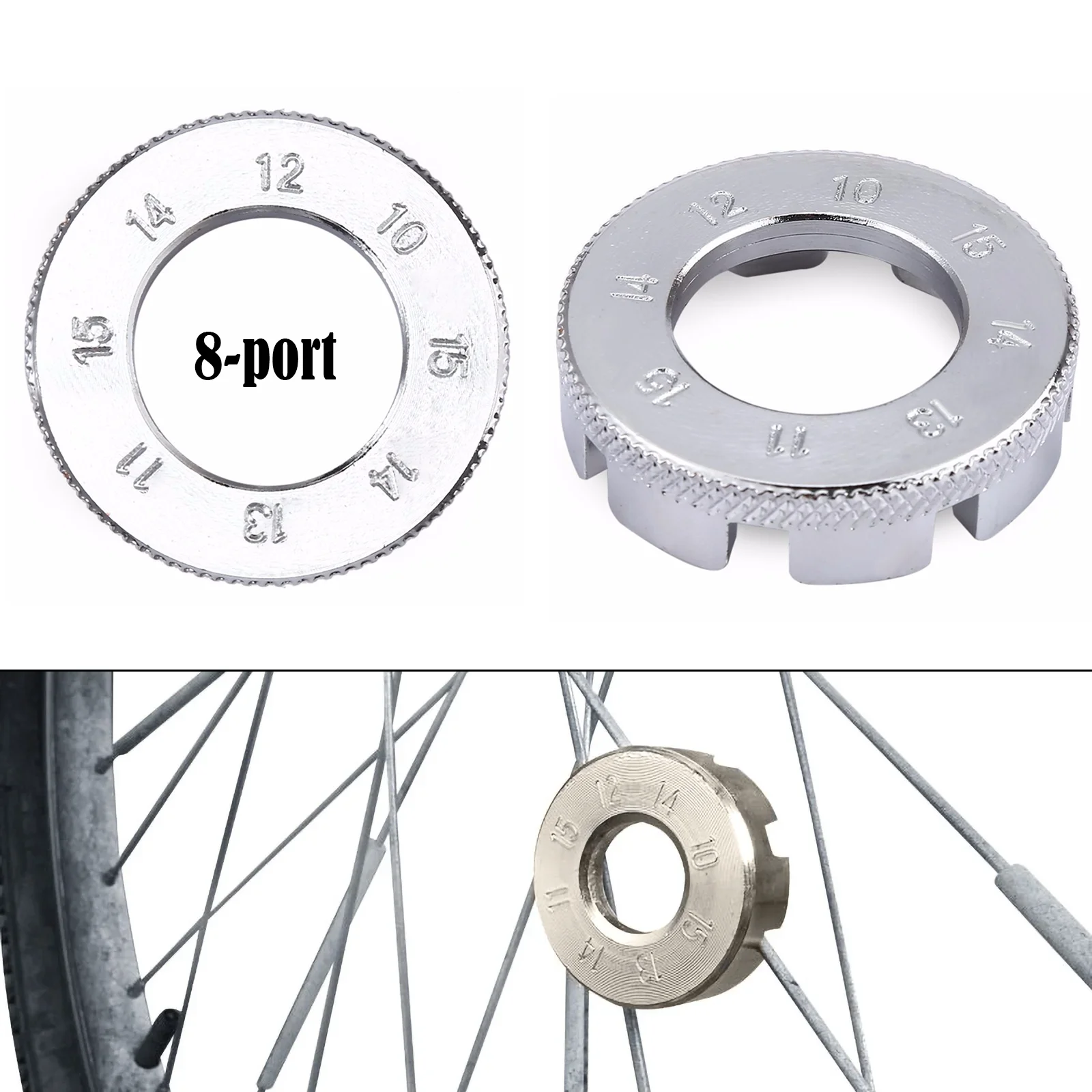 8 Way Groove Bike Spoke Wrench Bike Wheel Rim Adjuster Spanne Wheel Adjustment Correct The Deformation Tool Bicycle Repair Tools