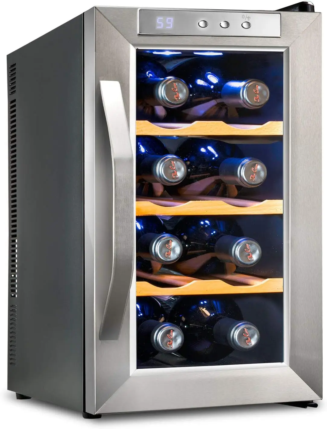 Wine Cooler/Chiller - Stainless Steel - Counter Top Red & White Wine Cellar w/Digital Temperature, Freestanding Refrigerator Smo