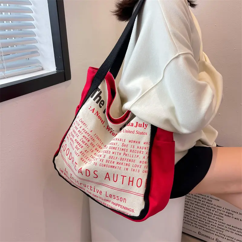 Retro Color Lazy Wind Large Capacity Thick Canvas Bag Female 2024 Autumn and Winter New Color Cross-shoulder Crossbody Backpack