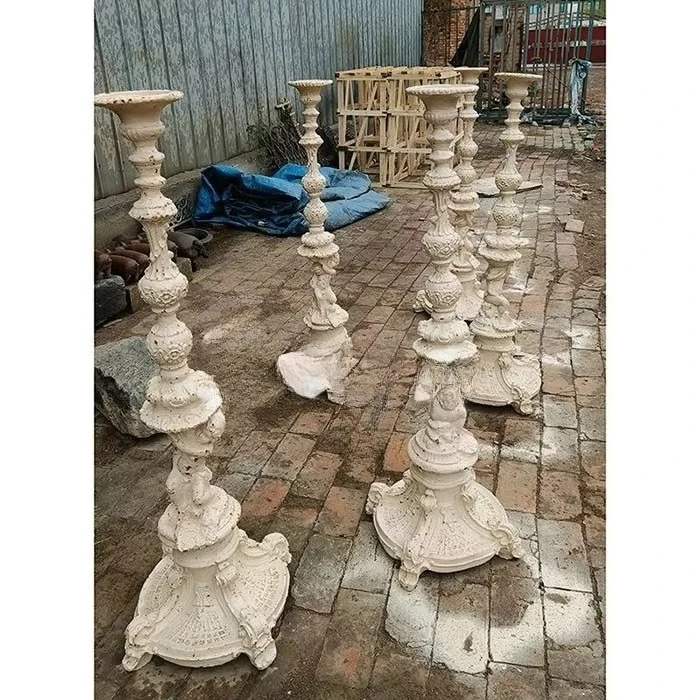 Vintage Large Angel Candlestick Holder Cast Iron Porte-bougies Tall Floor Standing Outdoor Candle Holder Decorative Metal