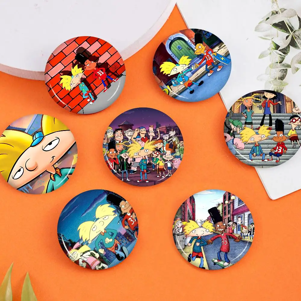H-Hey A-Arnold 58mm Cute Series Pins Funny Badge Interesting Cartoon Animals Brooches Backpack Clothes Gift Accessory