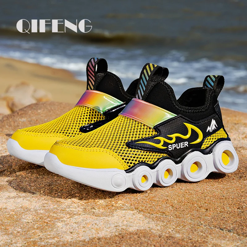 

Boys Light Casual Shoes Mesh Sneakers Student Kids Summer Sock Footwear Fashion Children Net Sport Shoes Tenis Running Autumn