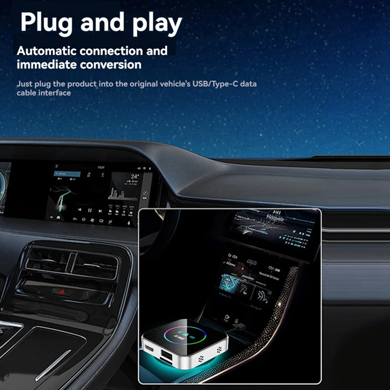 Wireless Carplay to Android AI Box Kit Android 13 Bluetooth WiFi Carplay/Android Auto Support Split-Screen Interaction B-ELEC