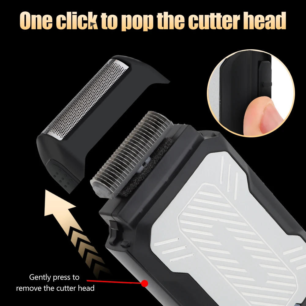 مجموعة ماكينة قص الشعر البيضاء، ماكينة تشذيب بتصميم أنيق ونظيف مع ماكينة تشذيب شعر الأنف اللاسلكية، هدية أساسية للرجال #6