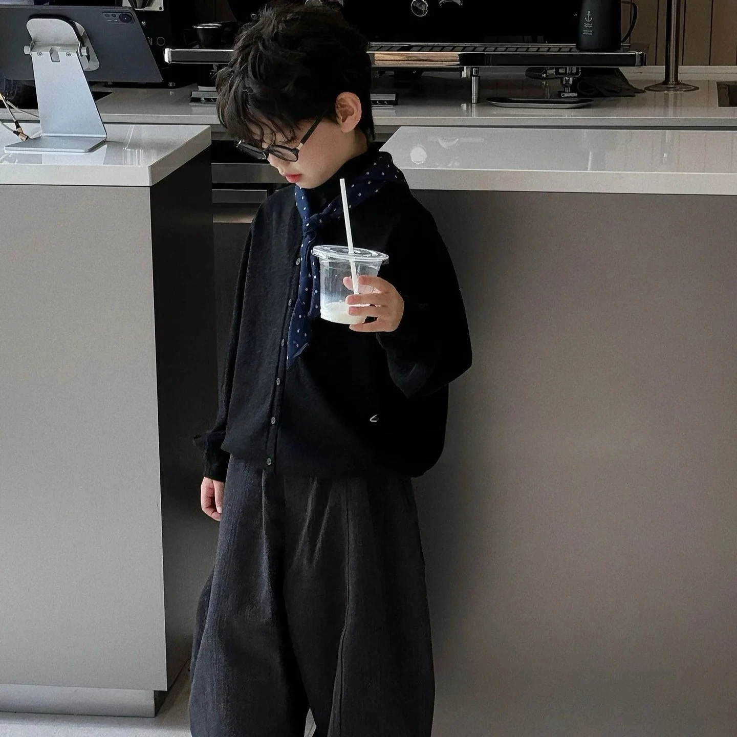 

Children Clothing Boys Soft Comfortable Korean Style Knitted Top 2025 Autumn New Boys Solid Color Simple Casual Knitted Sweater