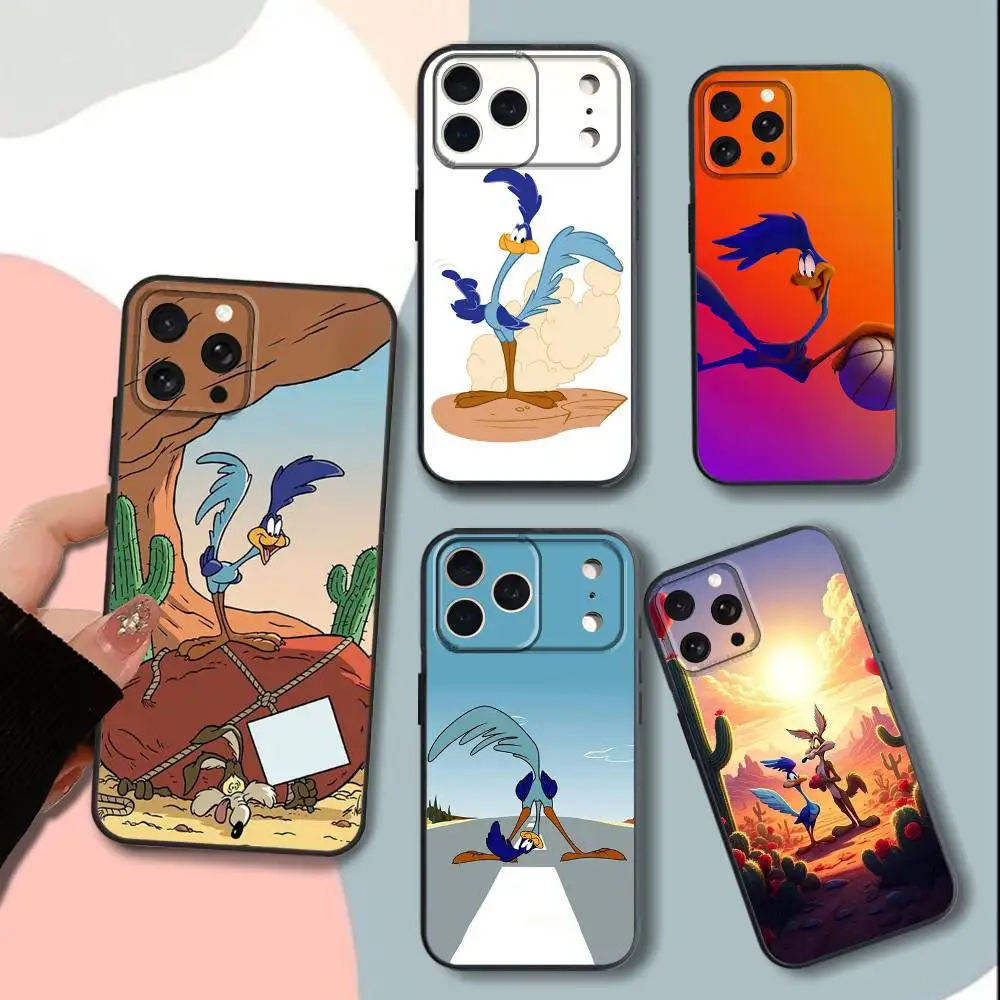 

Road RunnerB WillyA CoyoteS Phone Case For iPhone 15,13,16,12,11,17,14,Plus,Pro,Max,XS,XR,X,SE,Mini,Soft Silicone Black Cover