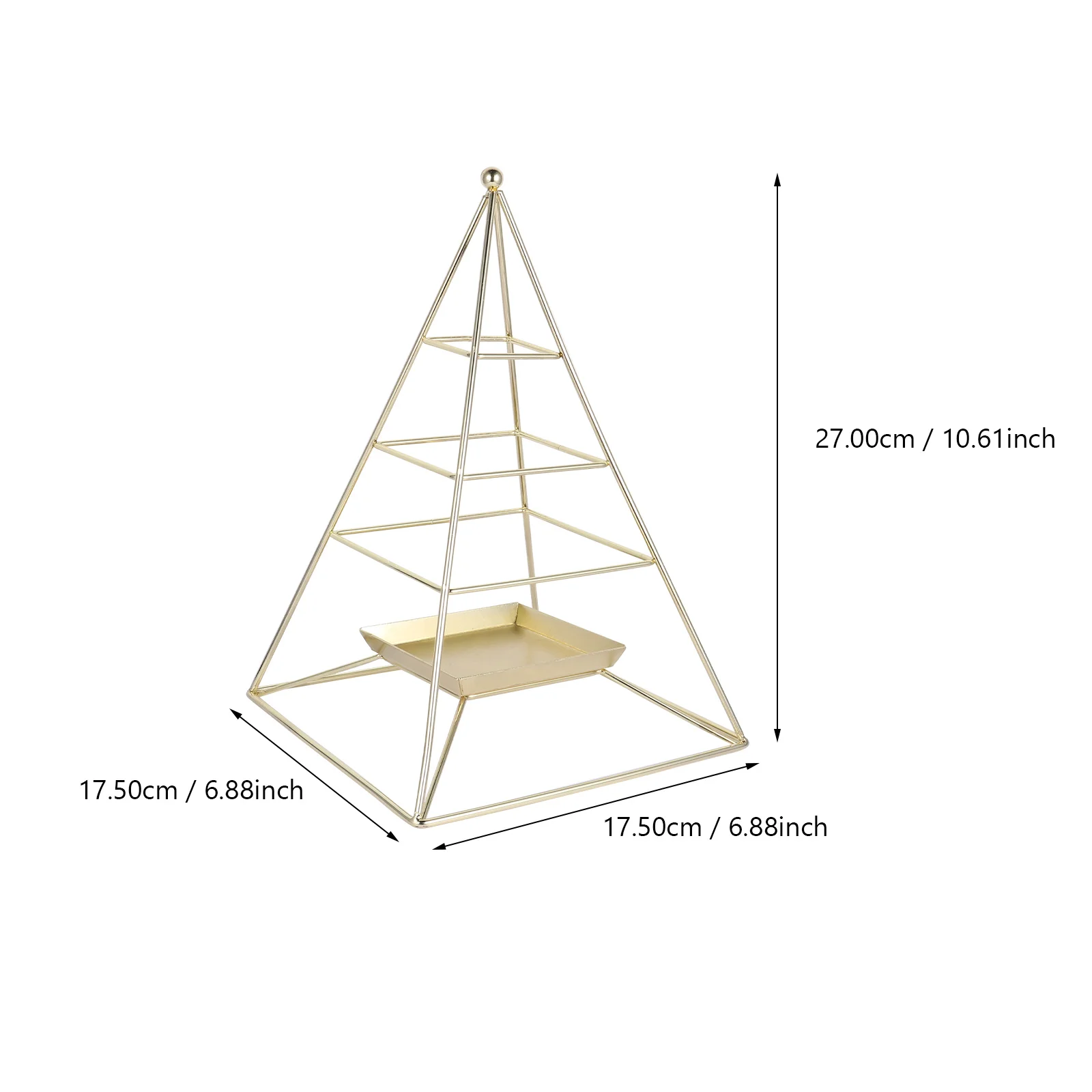 1Pcs Jewelry Rack Golden Iron Durable Three-Layer Jewelry Display Holder Practical Storage Organizer for Earrings Neck Rings