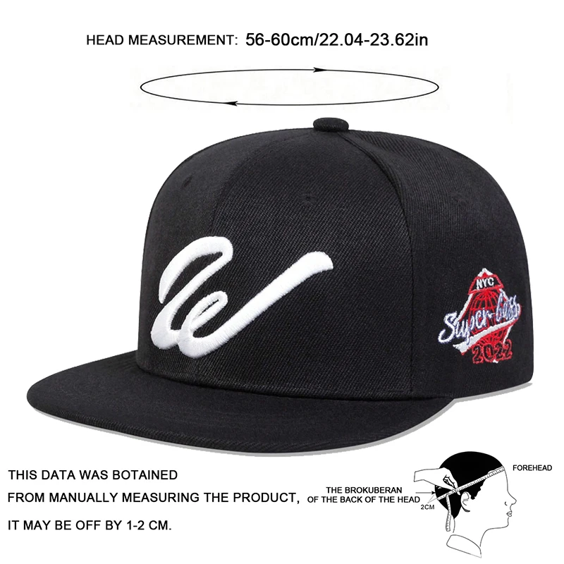 Cappelli hip-hop unisex con ricamo lettera W Primavera Autunno Berretti da baseball casual regolabili per esterni Cappello per protezione solare