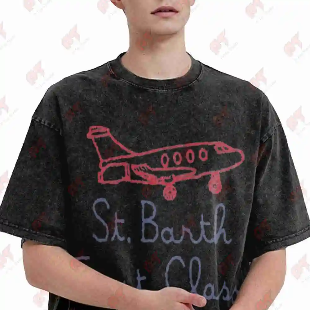 Portofino First Class Yacht Red Heart Vintage Washed Tee Pure Cotton T-Shirt