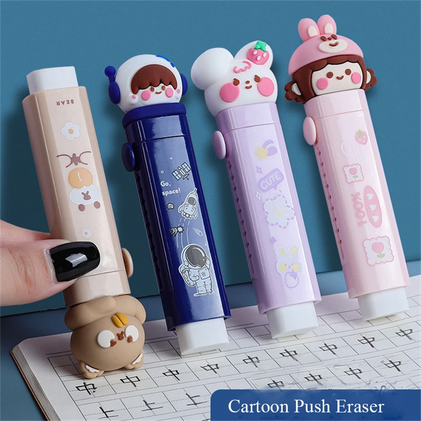 Eraser Kawaii Papeleria Bear School Gomas De Borrar Cute Thing Astronaut Cat Paw Stationery Creativity Gomme Rubber Gift Erasers