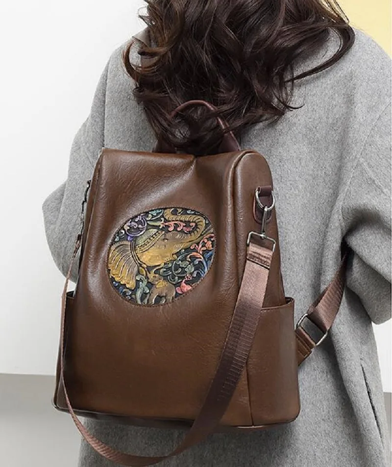 

High Quality Pu Leather Travel Backpack Women Fashion Anti Theft Large Capacity Shoulder Bags Ladies Casual Totes School Bag