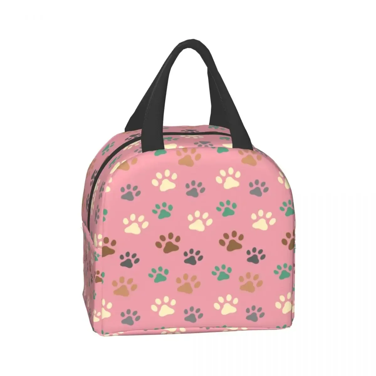 Huisdier Hond Paw Pattern Geïsoleerde Lunch Tassen Voor Vrouwen Dierenvoetafdruk Hervatten Thermisch Koeler Eten Lunchbox Kinderen Schoolkinderen