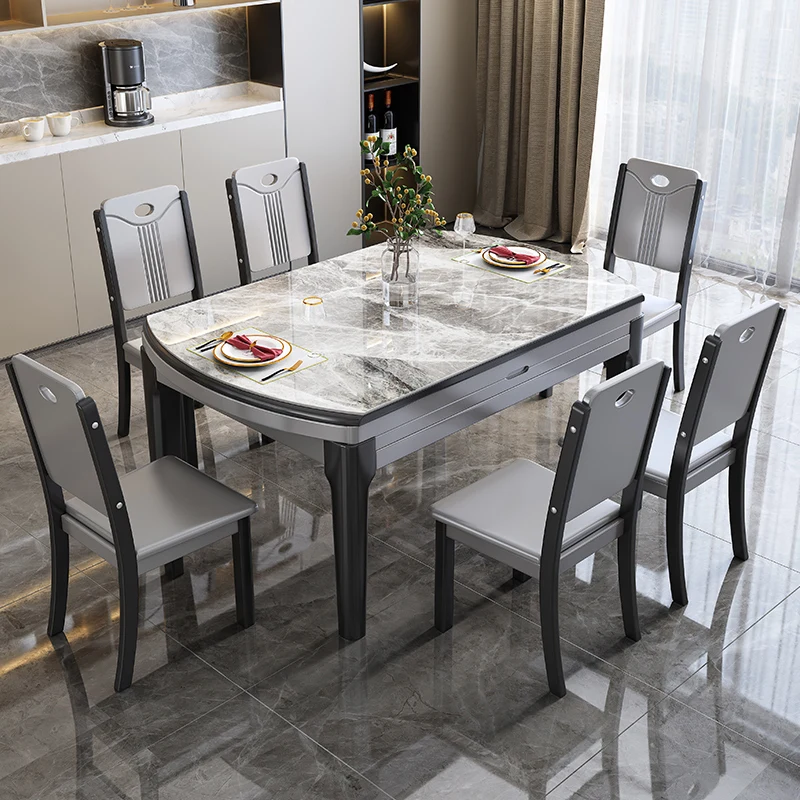 Folding Apartment Dining Table Round Modern Simple Household Dining Table Solid Wood White Mesas De Jantar Home Furniture